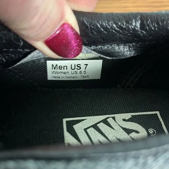 Vans Asher Off the Wall Slip On Shoes Mens 7 or 8.5 Women’s Black White Sneakers - Picture 6 of 9